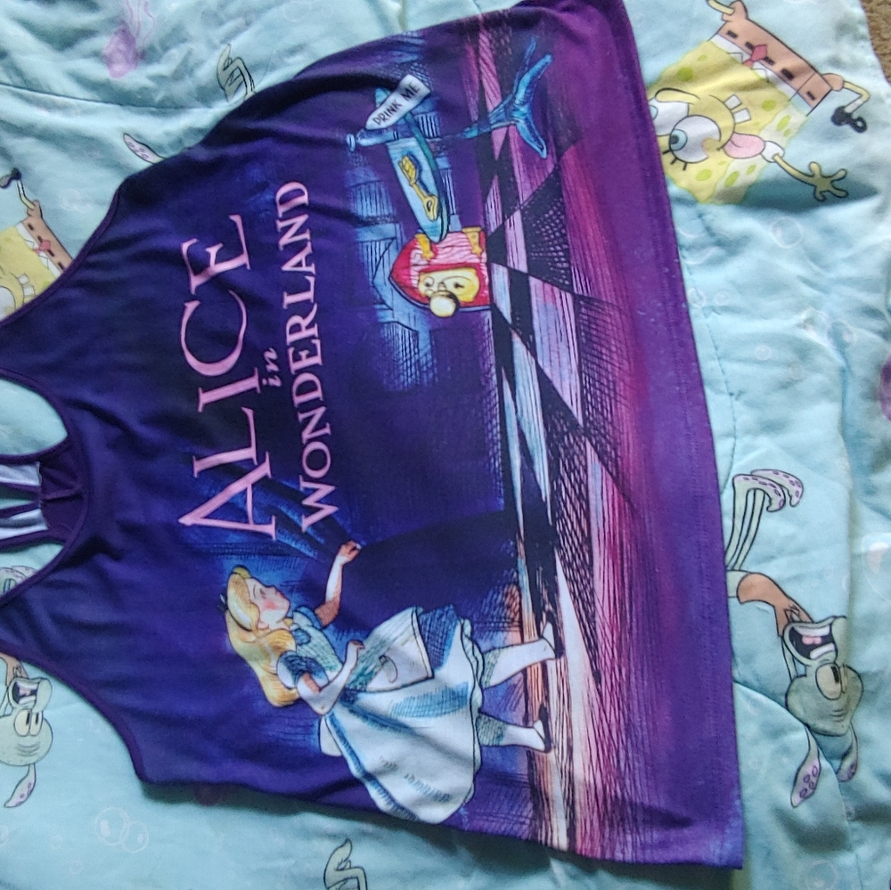 Alice in Wonderland Racer back Tank top
